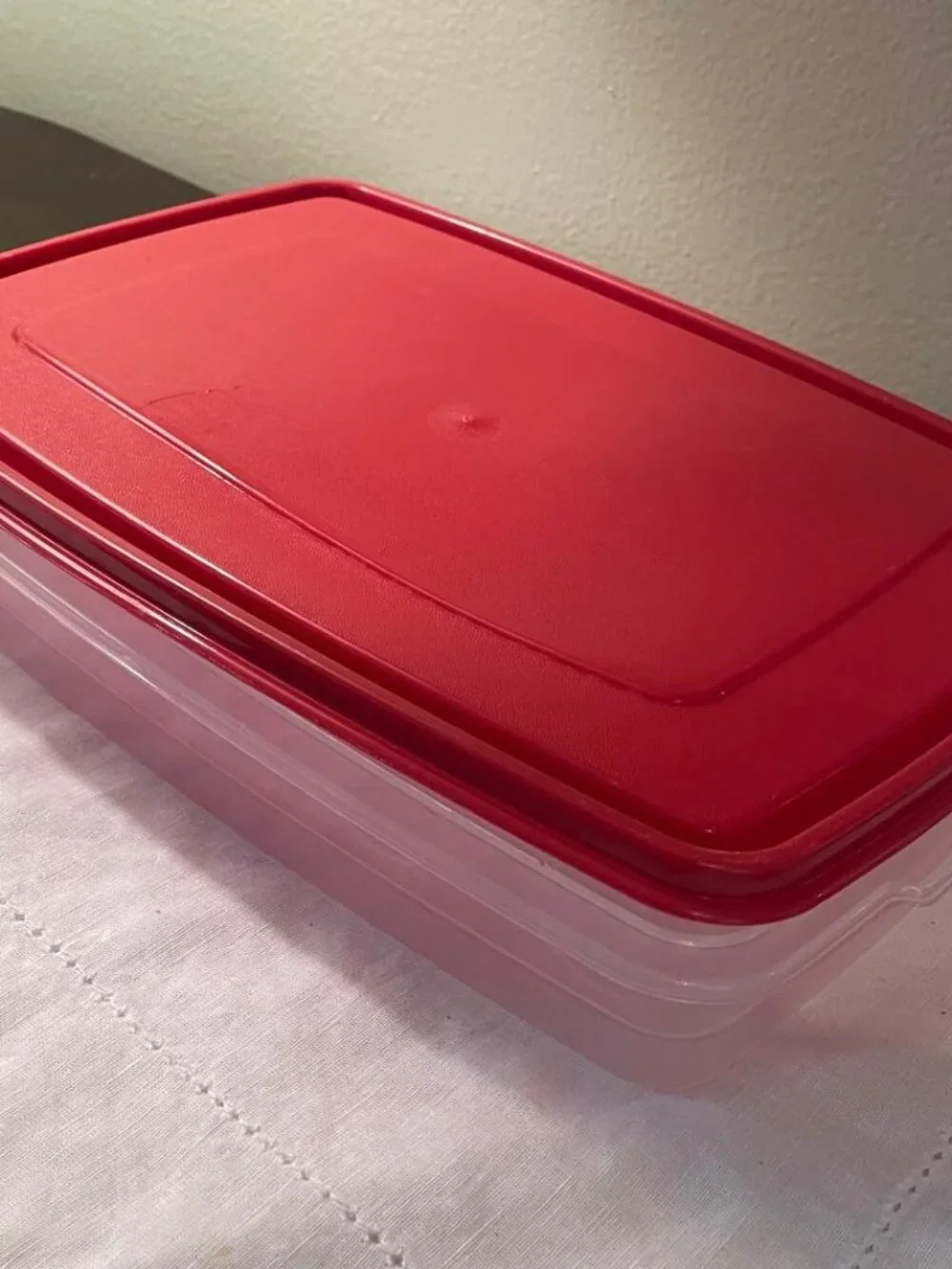 Rubbermaid Deviled Egg Carrier Container Easter Holidays Food Storage Red Clear